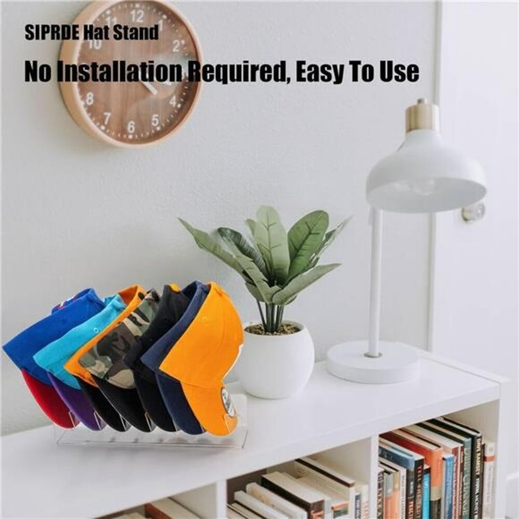 Clear Acrylic Hat Holder Set Baseball Cap Organizer Display Stand for Closet - Picture 4 of 7